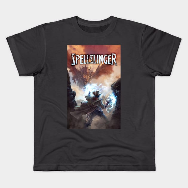 Spellslinger - Wild Weird West Design Kids T-Shirt by Joseph J Bailey Author Designs